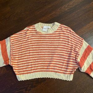 Free People soft/fuzzy striped sweater- size xs